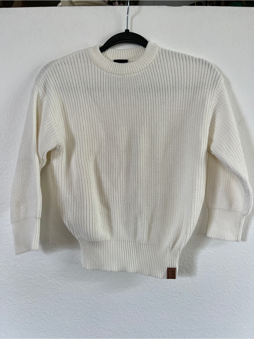 Cream Knit Crewneck Sweater